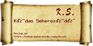 Kádas Seherezádé névjegykártya